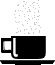 An animated steaming coffee cup